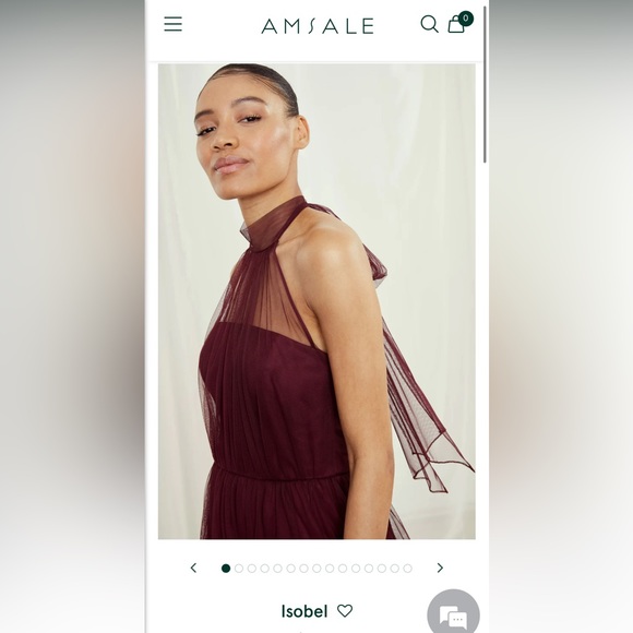 Amsale Tulle Chiffon Isobel dress in Bellini, size 0, Worn Once - Picture 2 of 12